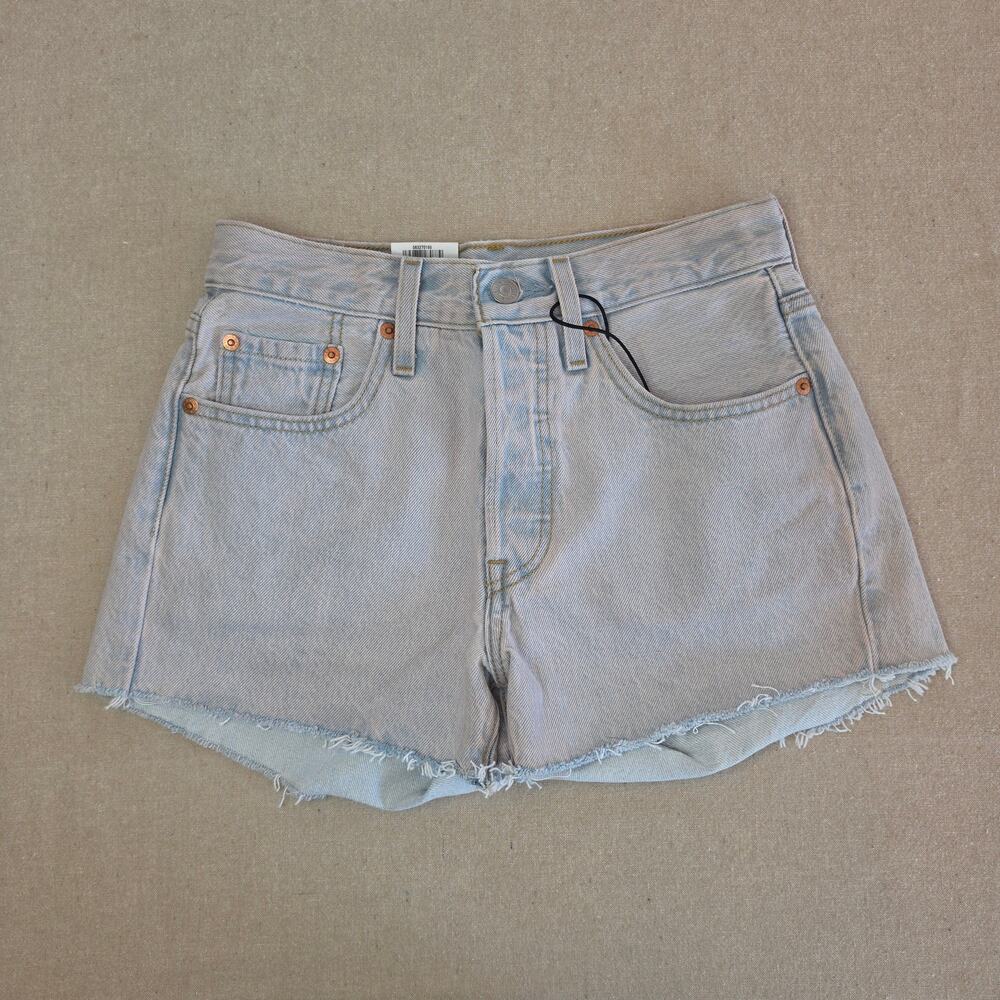 Levi's Women's 501 High-Rise Cutoff-Hem Light-Wash Jean Short Sz 24 NWT